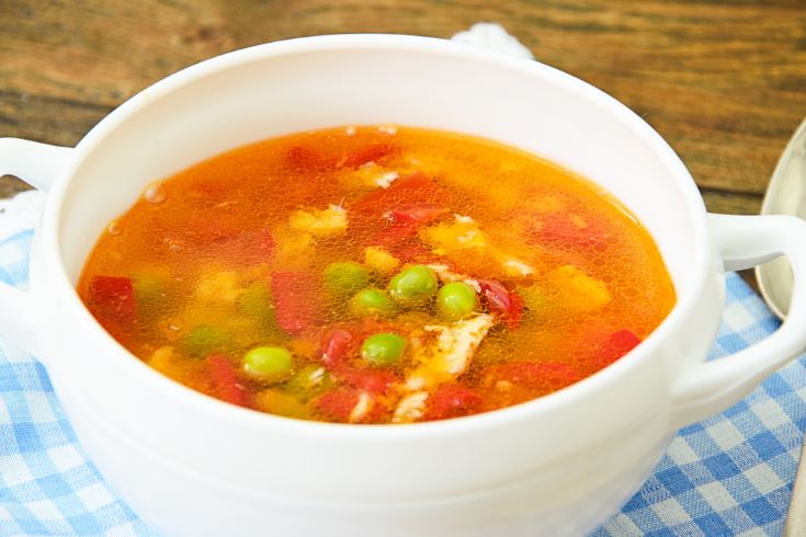 sopa en el menú semanal