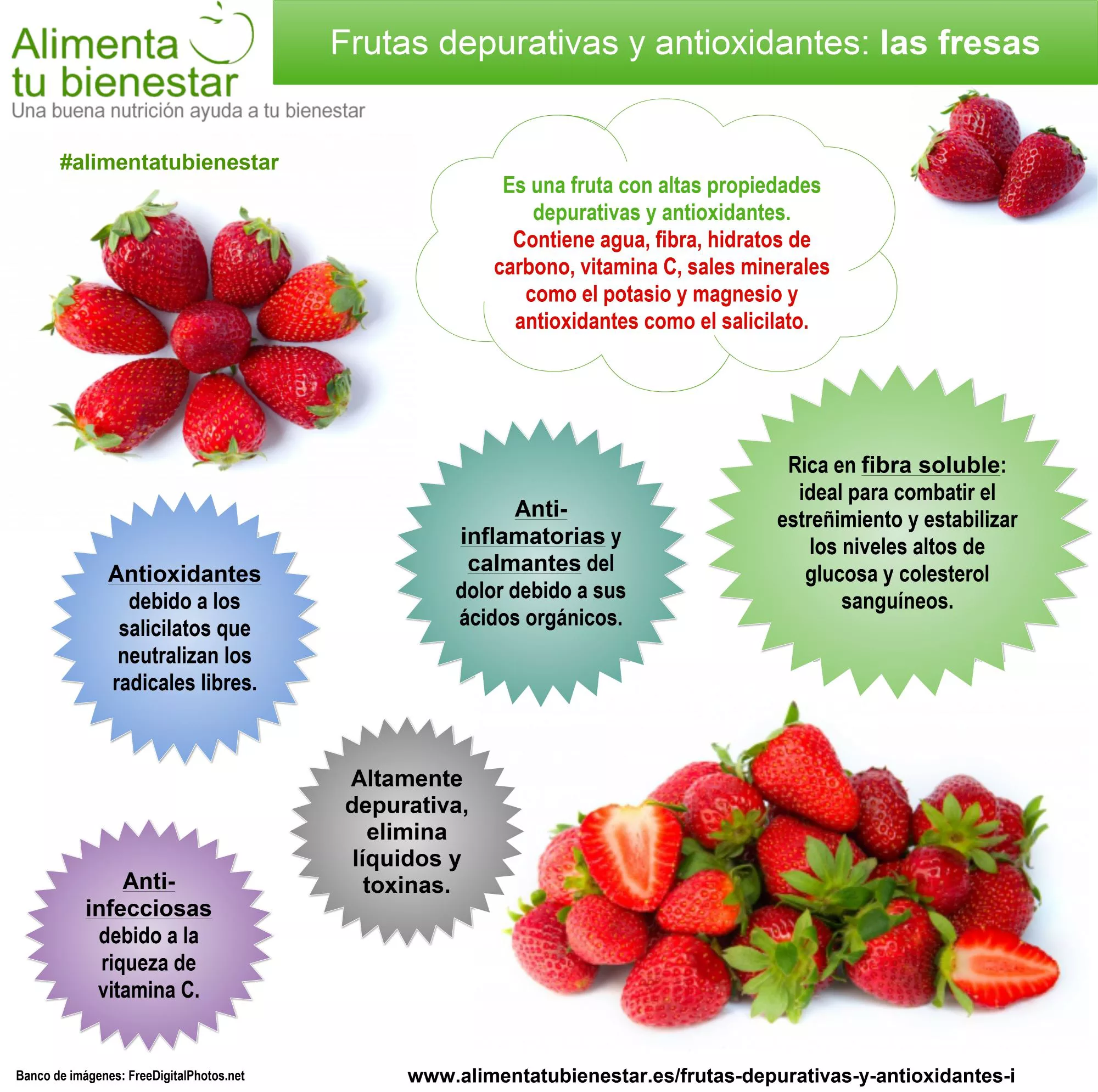 Infografía Frutas depurativas y antioxidantes Las Fresas