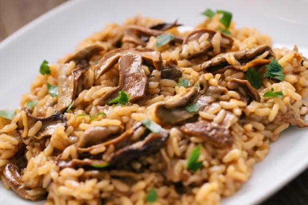 Risotto de arroz integral con setas
