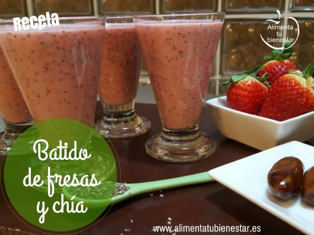 Batido de fresas y chía receta