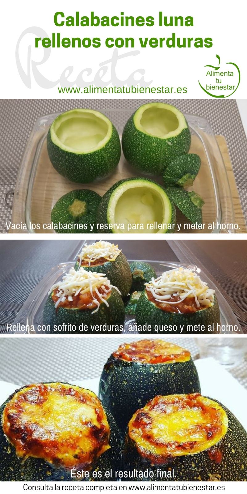 receta de calabacines rellenos en tres pasos
