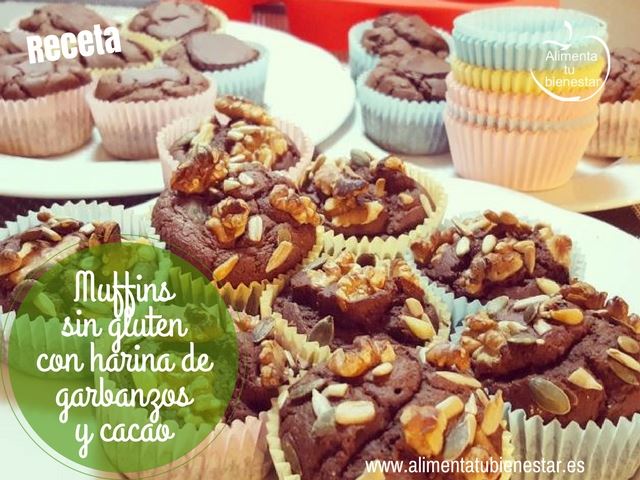 Muffins sin gluten con harina de garbanzos y cacao